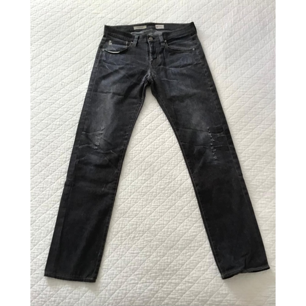 AG Adriano Goldschmied Jeans Straight Leg Matchbox Grey Mens 30x31 Distressed
